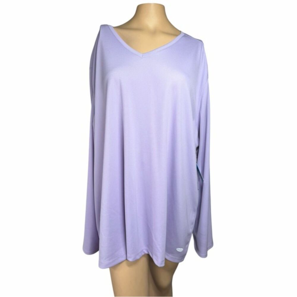 Reel Legends Free Line Purple Performance Long Sleeve Shirt 3X